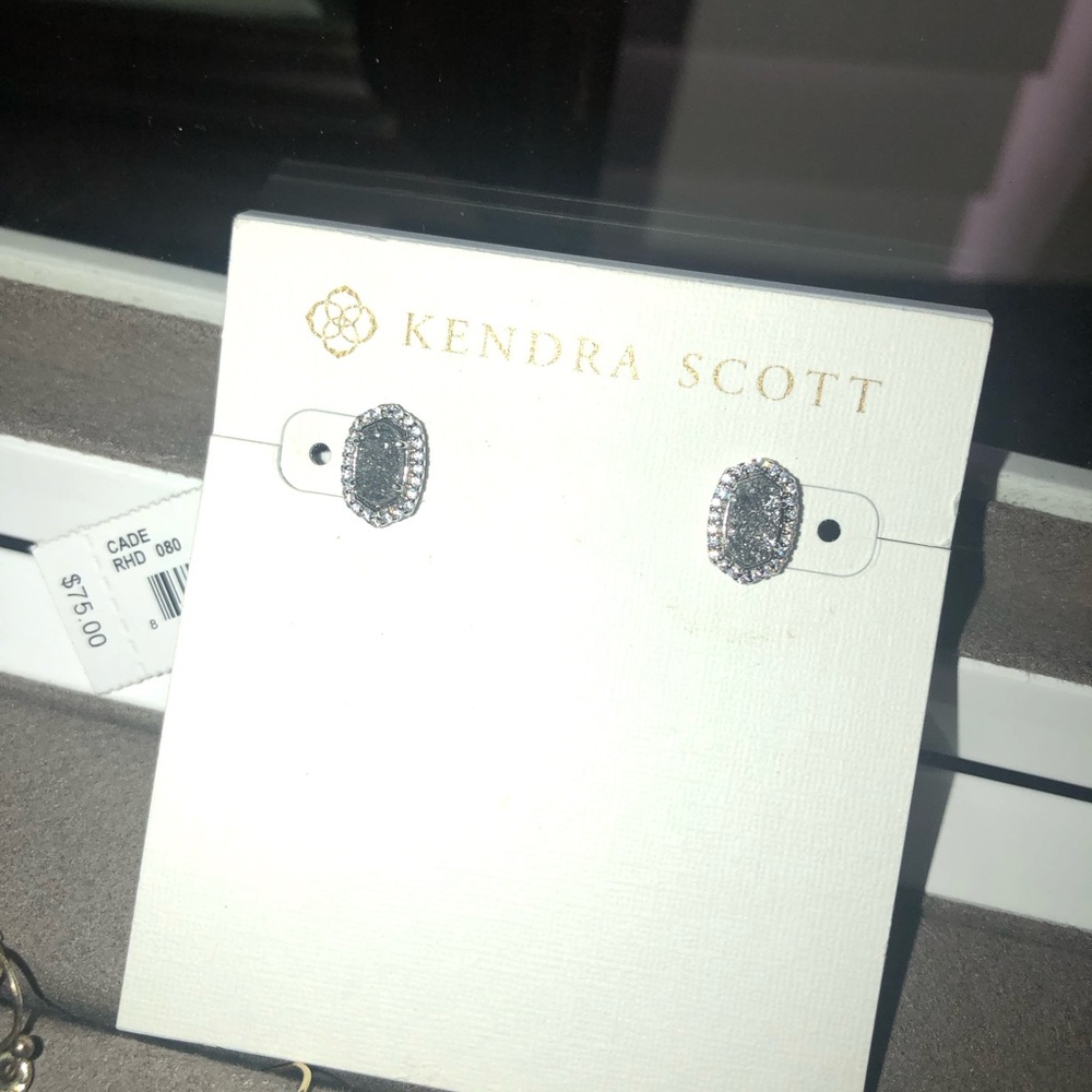 Kendra Scott Cade platinum drusy earrings